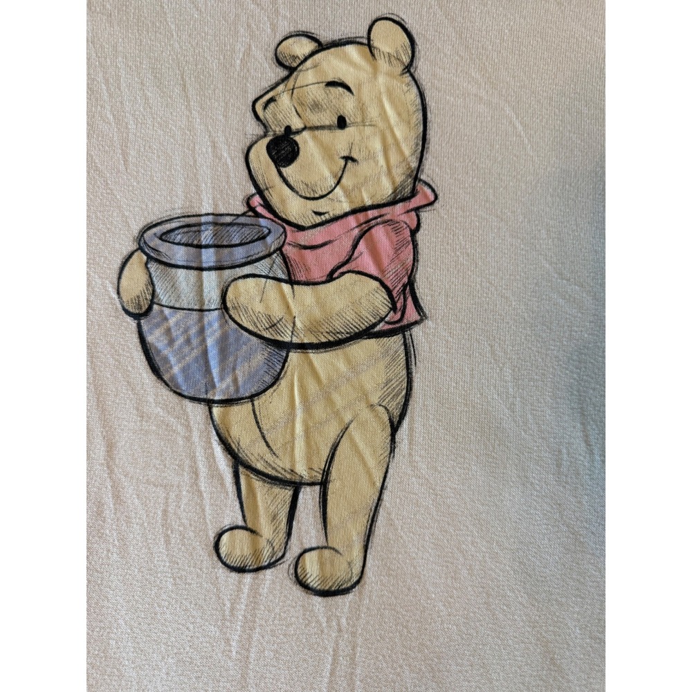Disney 100 Winnie the Pooh Graphic T-Shirt Cream Short Sleeve Women M 8-10 - Picture 2 of 6